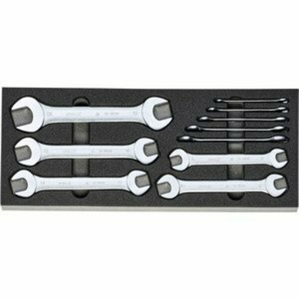 Holex Double open ended wrench set in Heavy Duty Foam, 10 Pc 952432 10